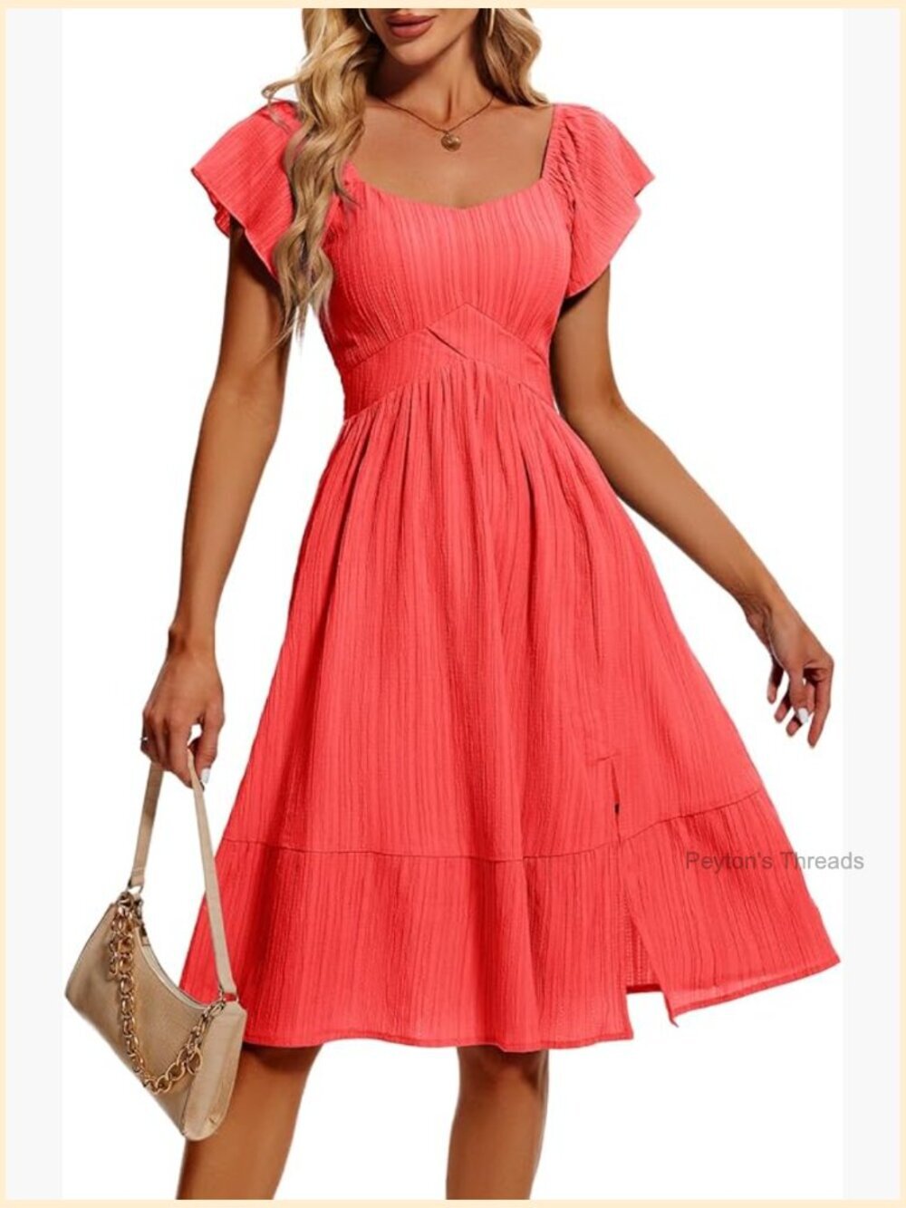 Long Sleeve Ribbed Knit Square Neck A-Line Cocktail Bridesmaid Dress